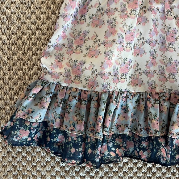 Marlo Kids Spanish Ditsy Primrose Floral Ruffle size Elsa Florals Mini Dress - Picture 6 of 9